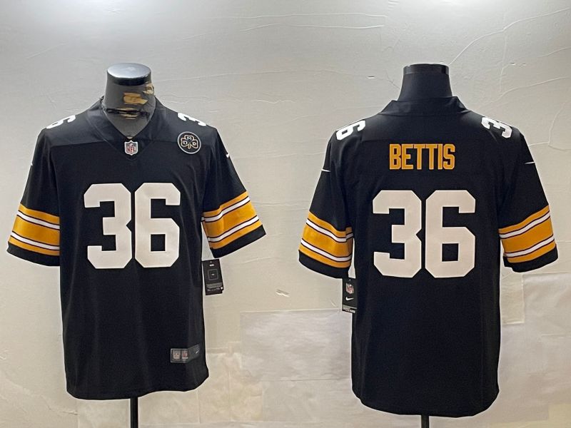 Men Pittsburgh Steelers 36 Bettis Black 2024 Nike Limited NFL Jersey style 12162